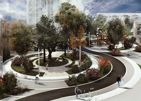 Circular Landscape Architecture, Architectural Trees, Landscape Architecture Park, Landscape Architecture Graphics, Pavement Design, Landscape Architecture Plan, Online Architecture, Landscape Architecture Drawing, Landscape Sketch