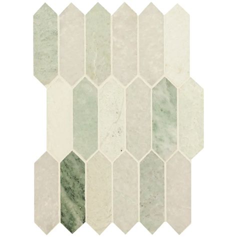 MSI Picket 10" x 14" Mosaic Wall & Floor Tile | Wayfair Green Picket Tile, Picket Tile, Green Backsplash, Tile Saw, Mosaic Wall Tiles, Shower Surround, Accent Tile, Green Tile, Kitchen Tiles Backsplash