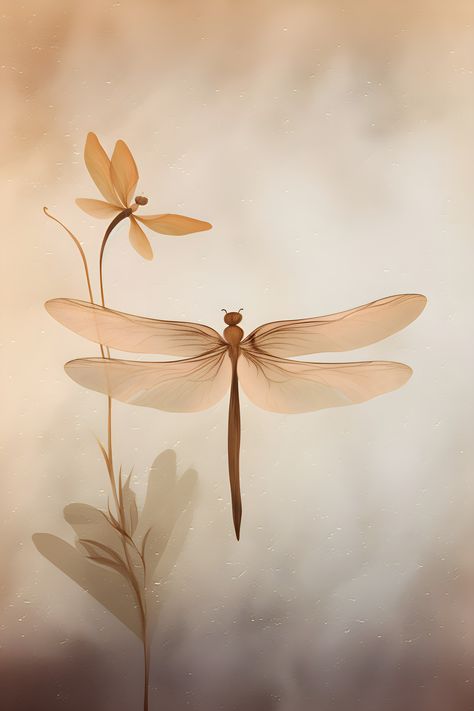 Capture the beauty of nature with this exquisite watercolor painting of a delicate dragonfly in soothing beige hues. Bring a touch of serenity and elegance to your space with this stunning artwork. Perfect for adding a touch of nature-inspired decor to your home or office. #dragonfly #wallart #homedecor #watercolor #insectart Dragonfly Sketch, Watercolor Dragonfly Tattoo, Dragonfly Wallpaper, Dragonfly Artwork, Dragonfly Images, Beige Watercolor, Watercolor Dragonfly, Ipad Air Wallpaper, Dragonfly Wall Art