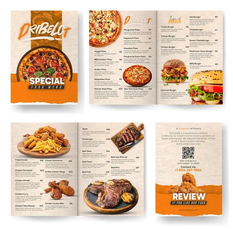 Pizza Restaurant Menu Design, Restaurant Menu Card Design Creative, Pizzeria Menu Design, Seafood Menu Design Ideas, Fast Food Menu Design Ideas, Food Brochure Design Creative, Food Menu Design Ideas Layout, Menu Card Design Ideas, Pizza Menu Design Ideas