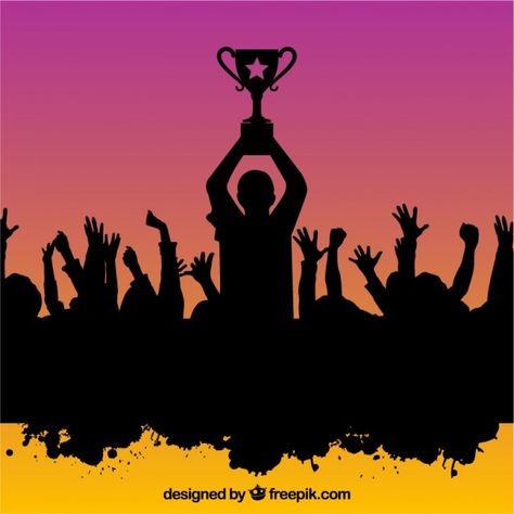 People silhouettes celebrating a world championship Free Vector Championship Graphic Design, Cricket Poster, Football Artwork, Celebration Background, Scrapbook Collection, Photo Logo Design, Sports Graphic Design, Superhero Wallpaper, Football Poster