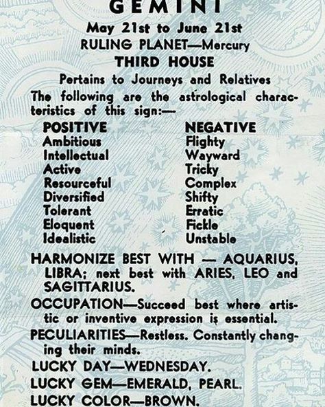 May 21st -  Jun 21st.  #Gemini #Geminis #geminiwomen #geminimen #zodiac #astrology #loveagemini #dateagemini #tagagemini #traitsofgeminis #twins Gemini Star, Capricorn Constellation, Sagittarius Constellation, Gemini Quotes, Pisces Quotes, Sagittarius Facts, Zodiac Constellations, Zodiac Sagittarius, Virgo Zodiac