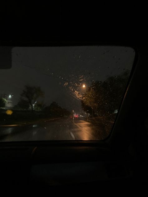 #night #aesthetic #dark #rainy #rain #highway Road Aesthetic Night Rain, Rainy Day Car Aesthetic, Rainy Car Ride Aesthetic, Dark Rainy City Aesthetic, Aesthetic Dark Rainy Day, Rainy Night, Night Vibes, Car Ride, Car Mirror