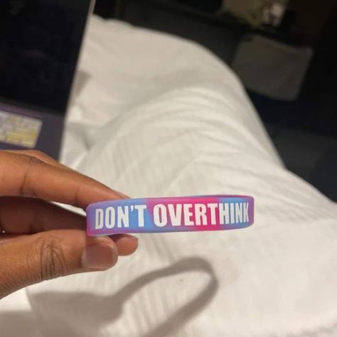 silicone wristband Message Logo, Don't Overthink, Glitter Text, Rubber Bracelets, Gold Text, Clip Arts, Your Message, Custom Quotes, Wristbands