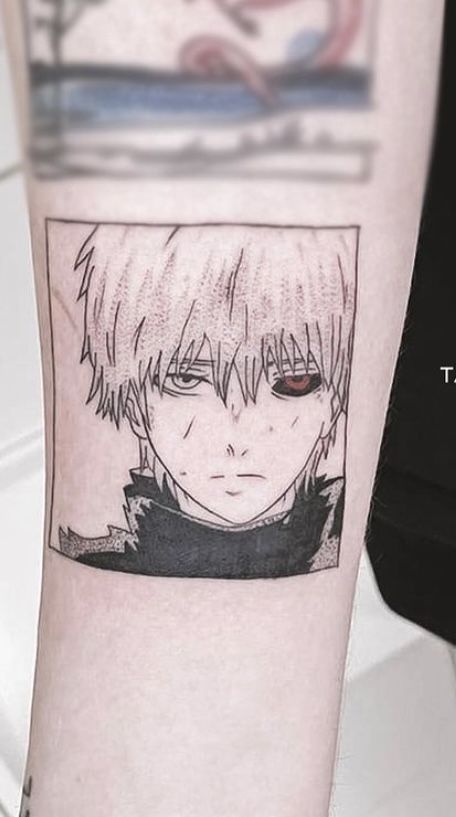 Chidori Tattoo, Ken Kaneki Tattoo, Tokyo Ghoul Tattoo Designs, Anime Style Tattoos, Tokyo Ghoul Tattoo Ideas, Kaneki Tattoo, Pochita Tattoo, Gojo Tattoo, Tokyo Ghoul Tattoo