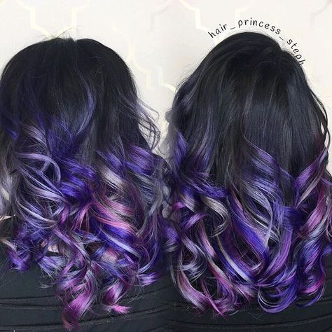 Love showing off different angles!  #allaboutdapurple !! Purple And Black Hair, Purple Hair Highlights, Purple Highlights, Pulp Riot, Londonderry, Different Angles, Hair Color And Cut, How To Show Love, Purple Hair