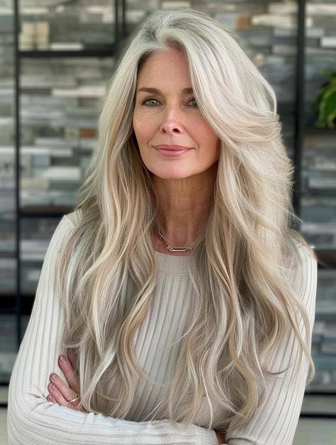 Stylish Long Haircuts for Women Over 50 Long Haircuts For Women, Long Hair Older Women, Women Haircuts Long, Shaggy Long Hair, Blonde Hair Transformations, Haircuts For Long Hair With Layers, Haircuts For Women Over 50, Long Haircuts, Long Gray Hair