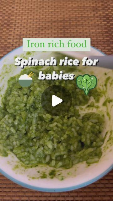 Reesh | Baby food ideas on Instagram: "Spinach rice for babies🥬🍃 9 months old+  Recipe 1. Take 7 to 8 spinach leaves and wash it well  2. Add ghee to a pan  3. Add half onion and saute well. You can add salt if baby is above one year  4. Now add the leaves,add little water and saute until well cooked  5. Turn off the stove let it cool and grind it into smooth paste  6. Add this to boiled rice,mash well and serve to baby  It’s a very simple and iron rich recipe. Make this for your baby today and share your feedback❤️  Swipe left and follow me for more baby food recipes👩‍🍼  #babyfoodrecipes #babyfoodideas #babylunch #babybreakfast #babydinner #babyporridge #babypuree #babyfoodie #babysolid  Does your baby like spinach?" 7 Month Old Food Ideas Recipes, Spinach Recipes For Baby, Baby 6 Months Food, 9 Month Baby Food Ideas, 2 Year Baby Food Recipes, Food Ideas For 9 Month Old Baby, Baby Food 9 Month Old, Spinach Baby Food Recipes, 9 Month Old Baby Food Recipes