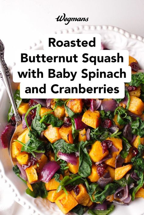 Butternut Squash Oven, Butternut Squash Side Dish, Baby Spinach Recipes, Spinach Side Dish, Butternut Squash Spinach, Butternut Squash Recipes Roasted, Back In 2005, Baked Butternut Squash, Baked Squash