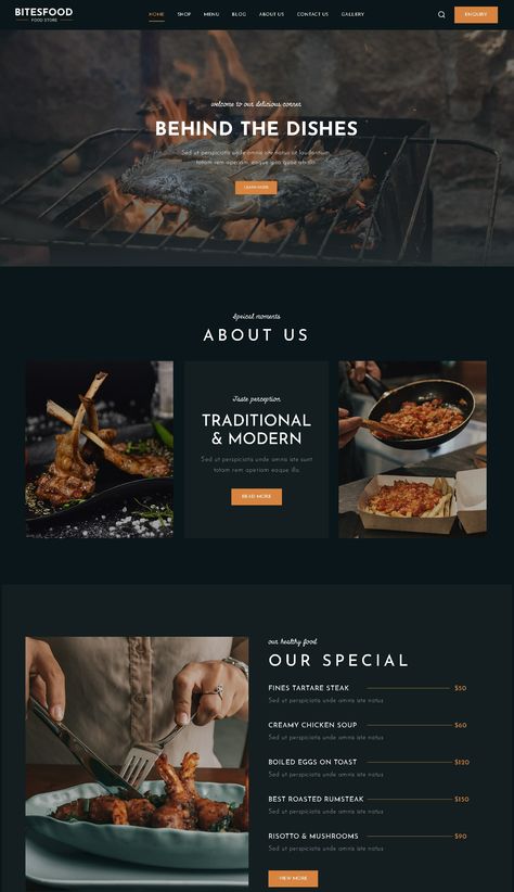 Web Design Ideas Website For Restaurant, Restaurant Website Ideas, Restaurant Menu Web Design, Restaurants Website Design, Restaurant Web Design Inspiration, Website Restaurant Design, Website Design Restaurant, Restaurant Theme Ideas, Menu Website Design