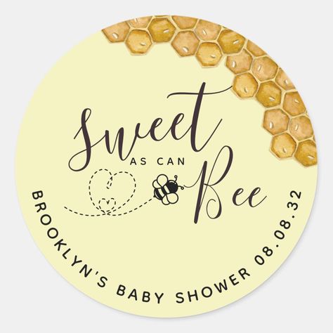 Sweet as Can Bee Baby Shower Classic Round Sticker #Invitation #card #template #design #pinterestquotes #pinterestideas #pinterestmom #pinterestwedding #aesthetic #love #art #pinterestsuccess Sweet As Can Bee, Bee Baby, Baby Shower Stickers, Bee Baby Shower, Baby Shower Invites, Baby Shower Thank You, Baby Shower Cards, Gender Neutral Baby Shower, Neutral Baby Shower