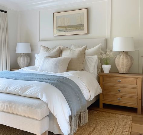 Our Del Mar Refresh is a style that will never go away. It's both timeless and natural; the perfect master bedroom combo. #traditional #interiordesign #design #interiors #designer #sandiego #ranchosantafe #carlsbadcalifornia Carlsbad California, Group Projects, Coastal Homes, A Style, Room Inspo, San Diego, Interior Design, Bedroom, Bed