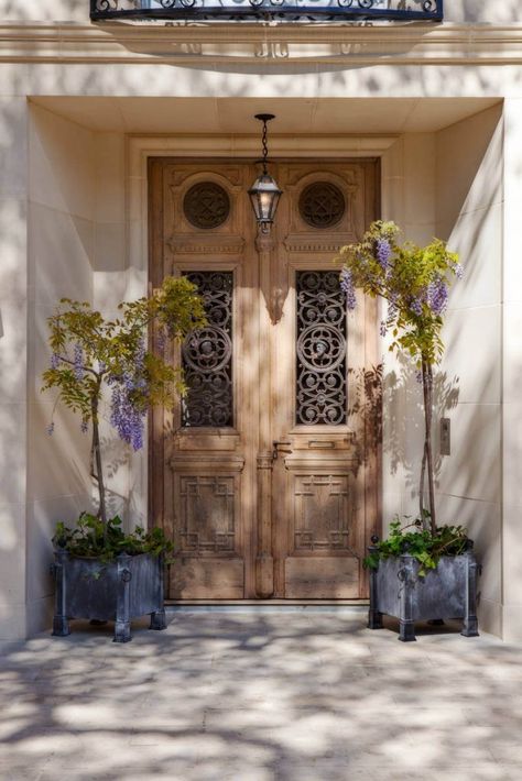 Mediterranean Front Door, Mediterranean Front Doors, Mediterranean Doors, Front Door Ideas, Yellow Front Doors, Rustic Front Door, Exterior Tiles, Beautiful Front Doors, Entry Design