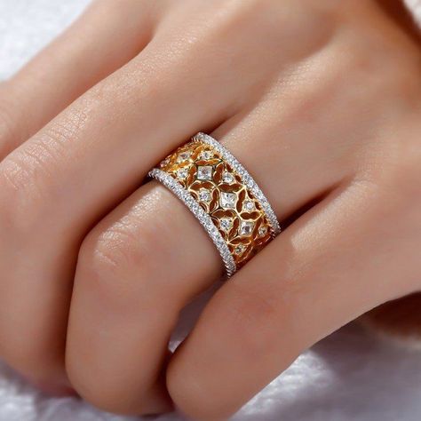 Art Deco Jewelry Rings, Jeulia Jewelry, Tone Art, Diamond Rings Design, Gold Rings Fashion, Gold Ring Designs, Gold Rings Jewelry, Diamond Jewelry Designs, Gold Jewelry Simple