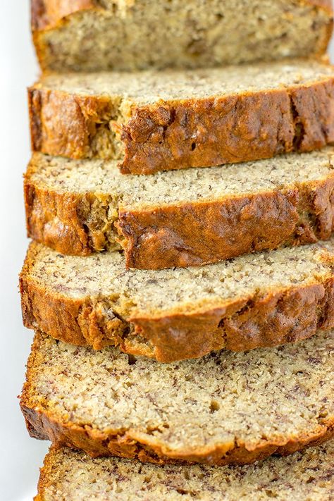 Five banana banana bread | Moist, tender banana bread packed with the dense flavor of 5 bananas in one loaf. An instant family favorite! 5 Banana Bread Recipe, Banana Banana Bread Recipe, Food Network Banana Bread, Banana Banana Bread, Banana Bread So Easy It’s Bananas, Company’s Coming Banana Bread, Instant Family, Smitten Kitchen Ultimate Banana Bread, Banana Bread Loaf