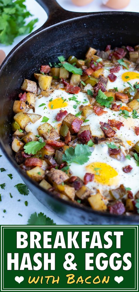 Potato Hash Breakfast, Iron Skillet Breakfast, Healthy Breakfast Potatoes, Breakfast Potato, Breakfast Hash Recipes, Potato Hash Recipe, Breakfast Skillet Recipes, Hash Recipe, Iron Skillet Recipes