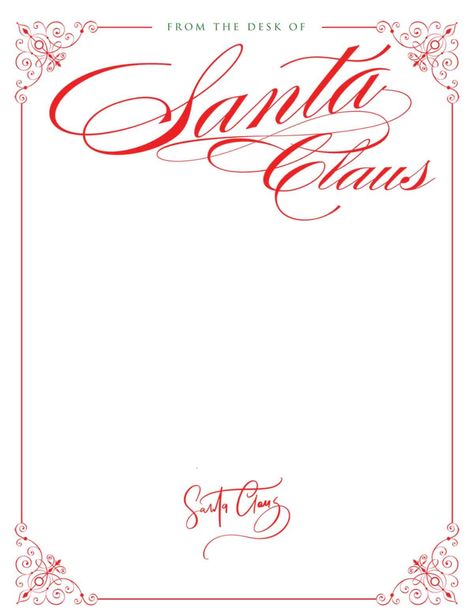 Letters From Santa Printable Free, Santa Claus Letterhead, Santa Claus Letter Template, Letter From Santa Template, Santa Letterhead, Santa Notes, Christmas Letterhead, Free Letters From Santa, Letters From Santa