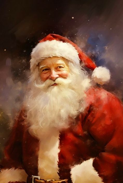 Toll Painting, Santa Photography, Christmas Indoor Decor, Santa Claus Drawing, Santa Claus Pictures, Santa Paintings, Christmas Santas, Merry Christmas Pictures, Santa Art