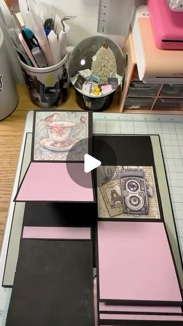 Diy Album Scrapbook, Cascade Cards, Scrapbooking Original, Folio Ideas, Scrapbook Albums Tutorial, Scrapbooking Tutorial, Folio Books, Diy Scrapbook Album, Mini Album Tutorial