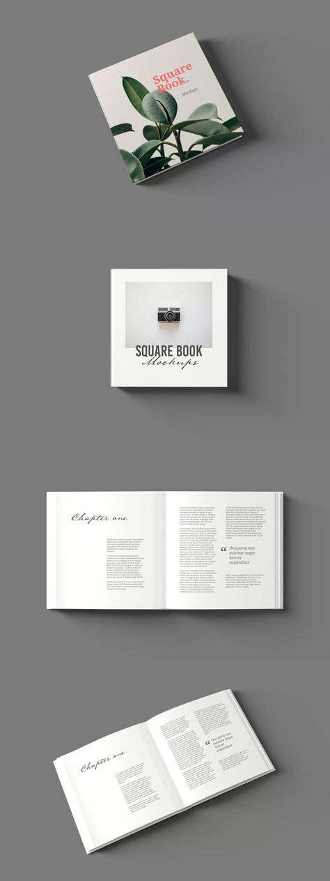 Square Book Layout Design, Square Book Layout, Branding Mood Board, Book Design Layout, Book Layout, Mockup Templates, Open Book, Magazine Layout, Book Ideas