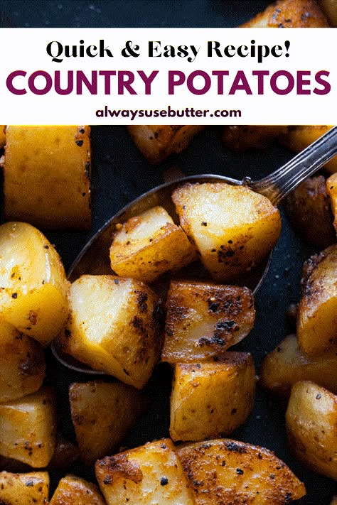 Country Potatoes Recipe, Leftover Boiled Potatoes, Ham For Christmas, Boiled Potatoes Recipe, Country Potatoes, Vegetarian Side Dish Recipes, Potatoes Loaded, Easy Diner, Potatoes With Bacon