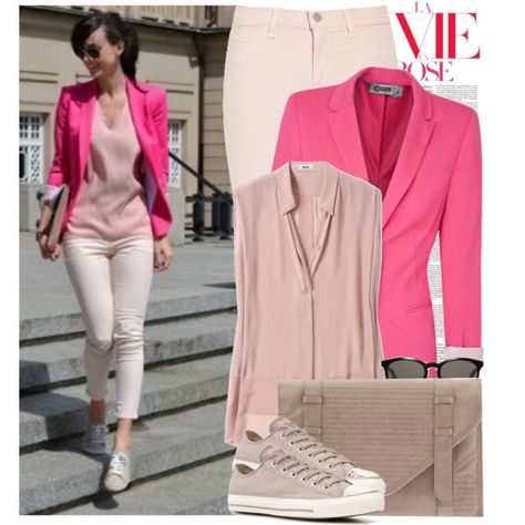 pink Hot Pink Blazer Outfit, Pink Blazer Outfit, Blazer Rosa, Converse Style Women, Hot Pink Blazers, Look Office, Color Combos Outfit, Outfits Jeans, Business Casual Outfits For Work