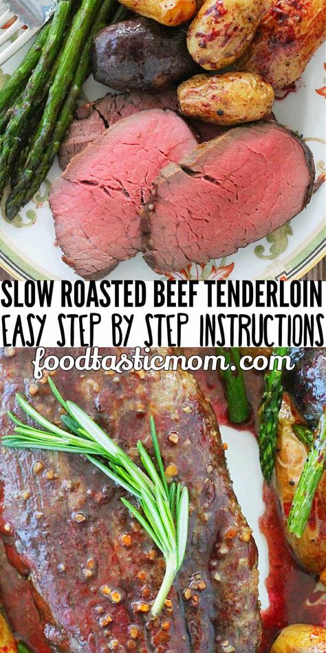 Red Wine Pan Sauce, Slow Roasted Beef Tenderloin, Slow Roasted Beef, Roasted Beef Tenderloin, Butter Beef, Meat Marinades, Beef Tenderloin Recipes, Beef Tenderloin Roast, Roasted Beef