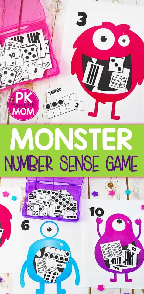 Monster Numbers, Numbers Preschool Printables, Number Sense Worksheets, Number Sense Kindergarten, Number Sense Activities, Homeschool Board, Math Number Sense, Numbers Kindergarten, Teaching Numbers