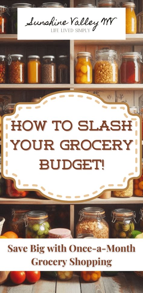 Learn how to save money by grocery shopping just once a month with these practical tips for meal planning, stocking up, and budgeting. Once A Month Grocery Shopping, Weekly Grocery, Canned Vegetables, Budget Shopping, Once A Month, Grocery Budgeting, Buying Groceries, Frozen Vegetables, Pantry Staples