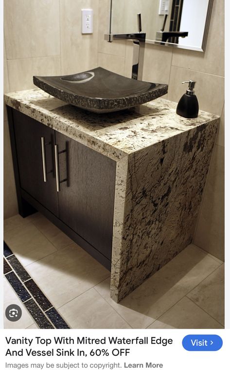 Granite Wash Basin Ideas, Table Top Bathroom Sink Ideas, Granite Bathroom Vanity, Industrial Bathroom Decor, Vanity Wash Basin, Gold Bad, Bathroom Vanity Countertops, Bathroom Sink Design, Granite Bathroom