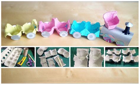 Egg Box Crafts, Preschool Creative Art, Train Crafts, Kids Activities At Home, Fun Classroom Activities, Egg Carton Crafts, Puppet Crafts, Diy Kids Toys, Educational Activities For Kids