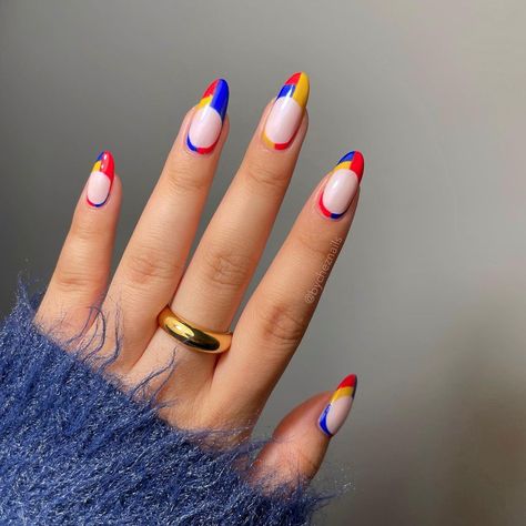 Fun Nail Ideas, Color Block Nails, Nail Design Glitter, Nail Art Designs Summer, Minimalist Nails, Fire Nails, Nail It, Dream Nails, Pretty Acrylic Nails