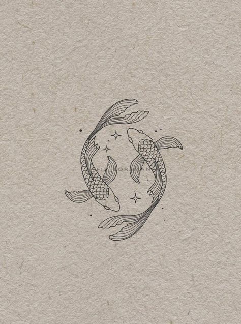 Pisces Fine Line Tattoo, Pieces Symbol, Unique Pisces Tattoos, Pisces Fish Tattoos, Goldfish Tattoo, Beautiful Tattoo Designs, Pisces Tattoo, Becoming A Tattoo Artist, M Tattoos