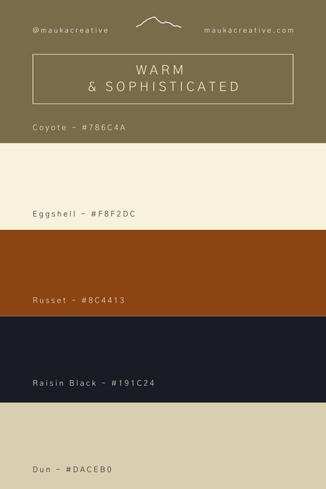 Sophisticated colour palette with warm, neutral tones for a luxury brand, high-end brand, elegant brand. Check out Mauka Creative for support with logo and brand idenity design! Neutral Luxury Color Palette, High End Colour Palette, Vintage Luxury Color Palette, Luxury House Color Palette, Upscale Color Palette, Timeless Colour Palette, Classic Color Pallete, Color Palette Luxury Brand, Colour Palette For Website Design