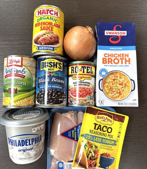 Best Chicken Chili Enchilada Soup (Crockpot) Chicken Enchilada Soup Easy, Chilis Chicken Enchilada Soup Recipe, Easy Enchilada Soup, Enchilada Soup Crockpot Easy, Creamy Enchilada Soup Crockpot, Crock Pot Enchilada Soup, Crockpot Enchilada Soup, Creamy Chicken Enchilada Soup, Chicken Crockpot Soup