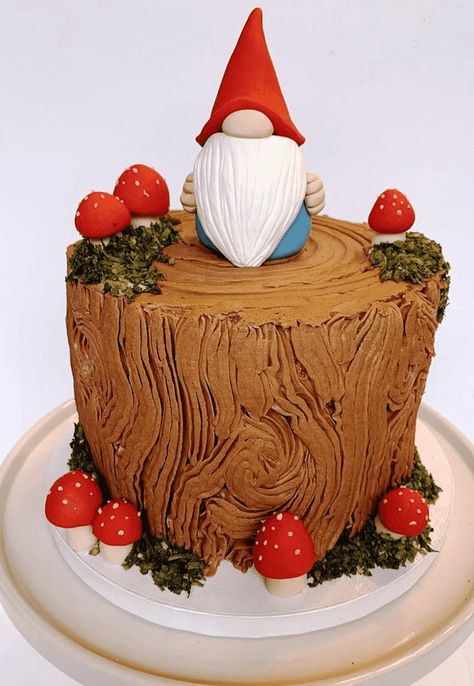 Gnome Cake Ideas, Gnomes Cake, Gnome Birthday Cake, Gnome Cakes, Gnome Cake, Gnome Birthday, Christmas Desserts Easy, Cake Designs Images, House Cake