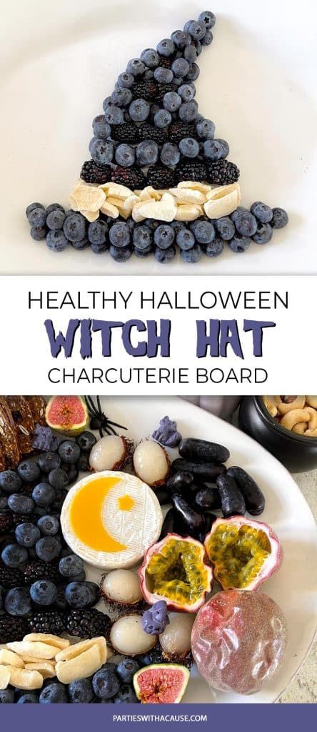 Full Moon Themed Snacks, Witches Brunch Food Ideas, Witch Brunch Ideas, Practical Magic Charcuterie Board, Witch Themed Snacks, Witches Tea Party Food, Halloween Witch Food, Wicked Themed Party Food, Healthy Halloween Charcuterie Board