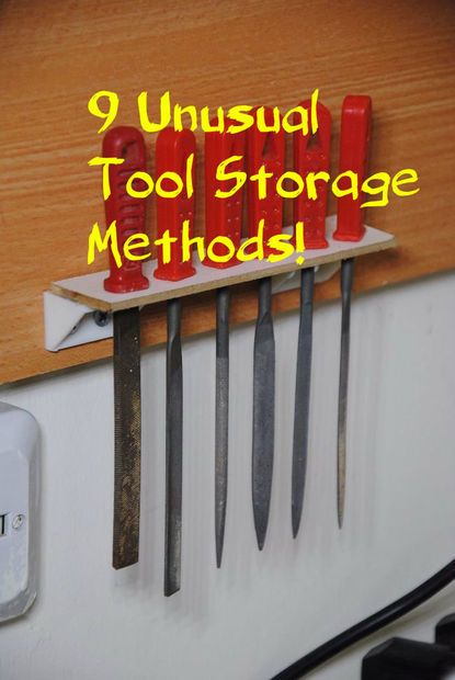 Hanging Tool Storage, Easy Tool Storage, Tool Storage Cabinets Diy, Compact Tool Storage, Handsaw Storage Ideas, Diy Pliers Organizer, Drill Bit Storage Diy, Brad Nailer Storage, Air Tool Storage Ideas