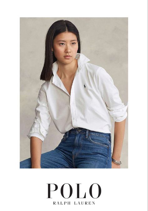 Oxford Shirts, Ralph Lauren Slim Fit, Polo Ralph Lauren Women, Ralph Lauren Women, Cotton Poplin Shirt, Twill Shirt, Jeans Casual, Lauren White, Women Hoodies Sweatshirts