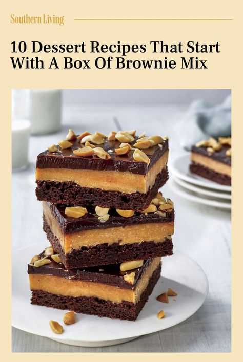 Recipes That Use Box Brownies, Brownies 4 Ways, Enhanced Box Brownies, Boxed Brownie Recipes Ideas, Brownie Recipes From Mix Boxes, Boxed Brownie Mix Uses, Recipes Using Box Brownies, Easy Desserts With Brownie Mix Boxes, What To Do With Brownie Mix Boxes