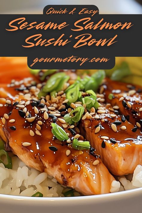 Love sushi but don’t feel like rolling it? Enter the Sesame Salmon Sushi Bowl: a deconstructed sushi dish that combines tender salmon, seasoned rice, and crisp vegetables with a sesame dressing. It’s easy to prepare, customizable, and packed with umami flavor. Whether you’re looking for a quick dinner or a meal-prep option, this bowl is sure to satisfy. Sesame Salmon Bowl, Salmon Sushi Bowl, Sesame Salmon, Sushi Bowl Recipe, Sesame Dressing, Salmon Sushi, Sushi Bowl, Seasoned Rice, Bowl Recipe