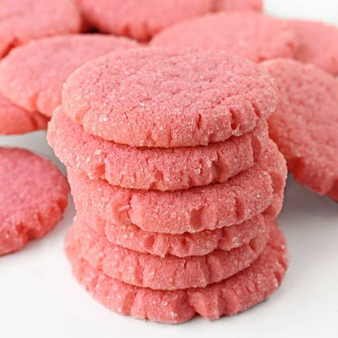 Pink Polvorones Recipe, Vegan Mexican Cookies, Pink Mexican Cookies, Mexican Pink Cookies, Mexican Pink Cookies Recipe, Cookies That Ship Well, Pink Cookies Recipe, Pan Dulce Cookies, Mexican Cookies Traditional