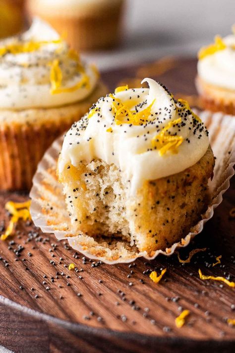 Poppyseed Cupcakes, Gluten Free Lemon Cupcakes, Poppy Seed Cupcakes, Lemon Poppy Seed Cupcakes, Mini Lemon Cheesecakes, Lemon Poppyseed Cake, Seed Muffins, Lemon Cream Cheese Frosting, Lemon Cream Cheese