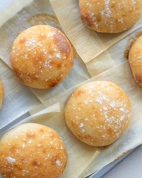 One-Day Ciabatta Rolls Italian Buns Recipe, Easy Ciabatta Rolls, Small Batch Ciabatta Rolls, Chibatta Rolls Recipes, Homemade Ciabatta Rolls, Ciabatta Buns Recipe, Sourdough Ciabatta Rolls, Chibatta Rolls, Ciabatta Rolls Recipe