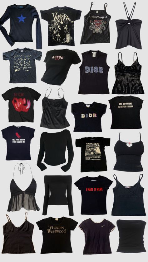 Stargirl Shirt, Stargirl Wardrobe, Stargirl Aesthetic Outfits, Tops Collage, Stargirl Clothes, Stargirl Style, Stargirl Outfits, 2011 Style, Edgy Y2k