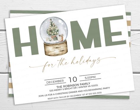 New Home Party, Christmas House Warming, Housewarming Invitation, Christmas Invite, Robinson Family, Address Change, Housewarming Card, House Warming Invitations, Home For The Holidays