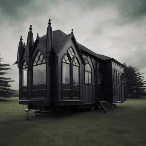 Gothic Homes, Goth Houses, Black Houses, Dark Home Decor, Goth Home, Goth Home Decor, Dark Home, Fantasy Homes, Fantasy House