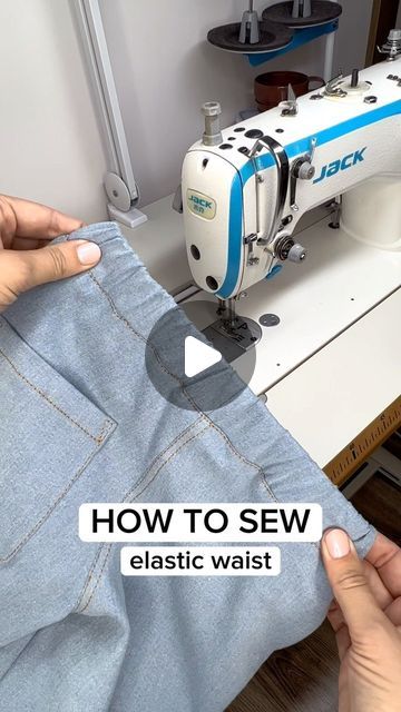 Elastic Waistband Tutorial, Pants Tutorial, Sewing Elastic, Elastic Waist Pants, How To Sew, Sewing Techniques, Sewing Tutorials, Easy Sewing, Sewing Machine