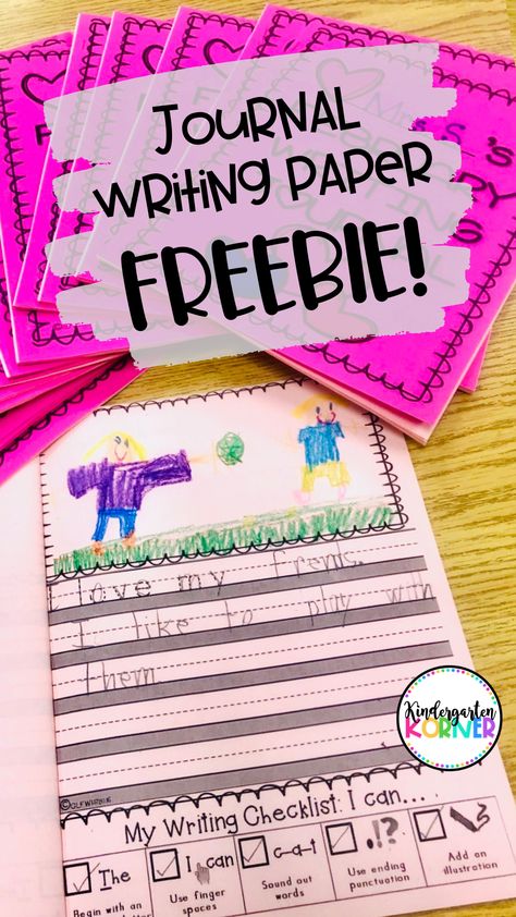 Kindergarten Journal, Primary Writing, Writing Checklist, Handwriting Paper, Writing Journals, 1st Grade Writing, First Grade Writing, Work On Writing, Kindergarten Resources