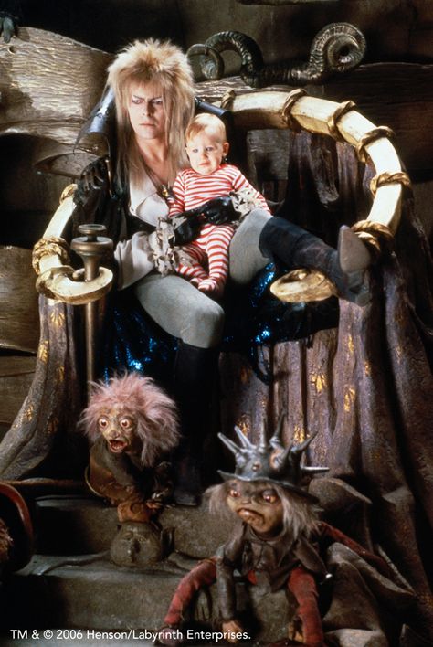 Jim Henson's 'The Labyrinth' was another childhood favourite and still is due to the brilliant use of props, sets, costumes and creatures. Jim Henson Labyrinth, David Bowie Labyrinth, Bowie Labyrinth, Labyrinth 1986, Labyrinth Movie, Goblin King, I Love Cinema, The Dark Crystal, Poses References